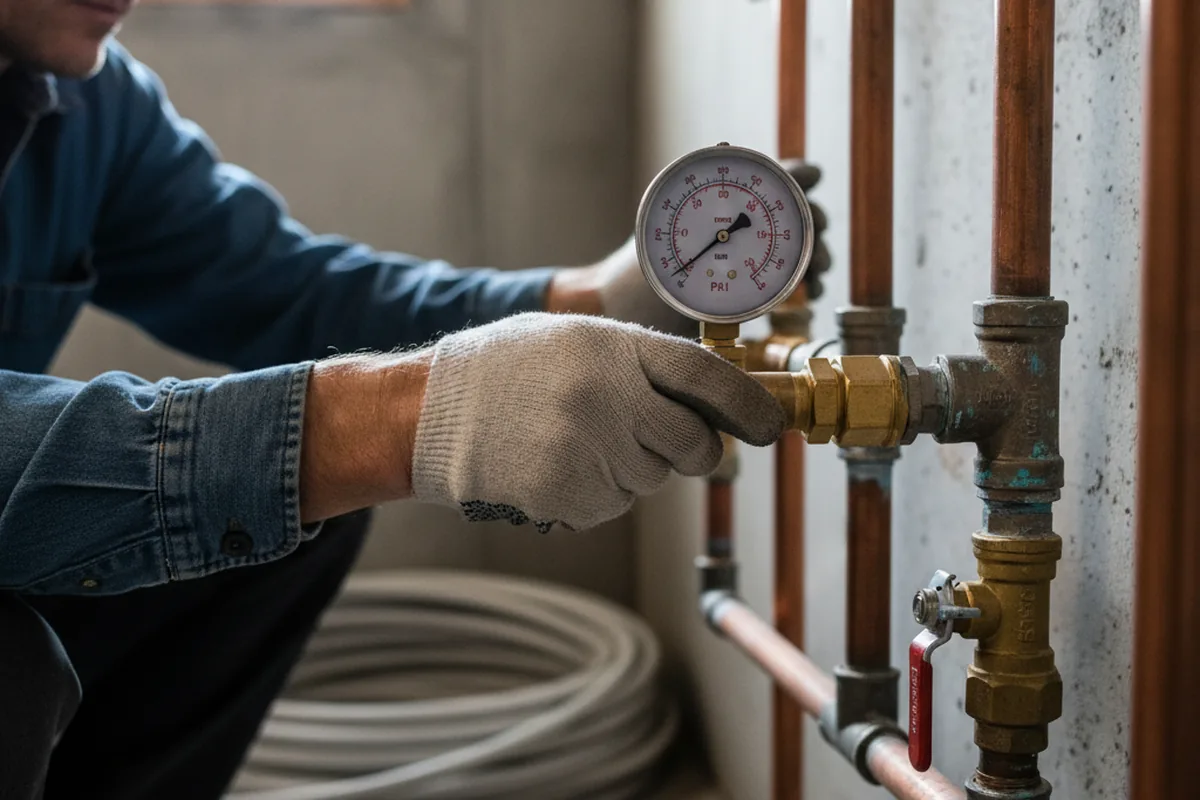Pressure testing a repaired line during Water Line Repair in Lake Oswego